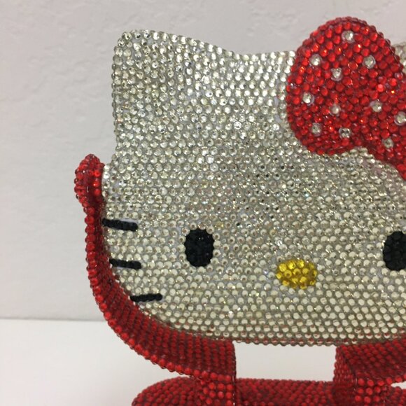 Hello Kitty Sparkling Flat Beaded Mirror Stand Up Adjustable Direction - Picture 3 of 13